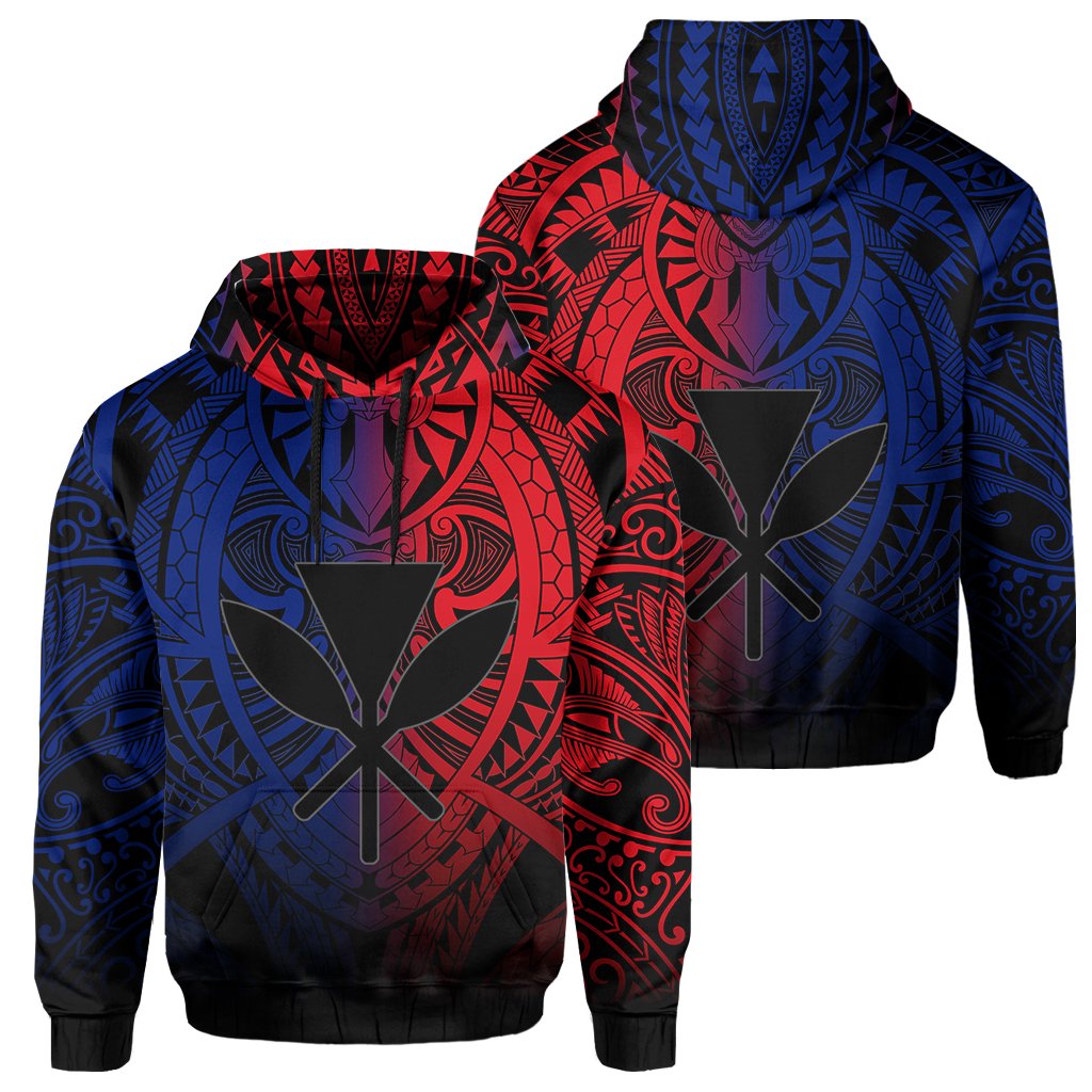 Hawaii Maka Polynesian Kanaka Maoli Hoodie Heaven Style Red Blue Unisex Red - Polynesian Pride