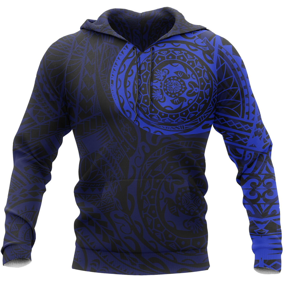 Hoodie Polynesian Tattoo Blue Style Unisex Blue - Polynesian Pride