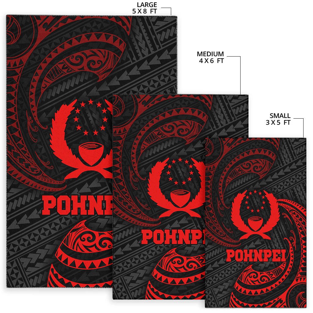 Pohnpei Polynesian Area Rug - Red Tribal Wave - Polynesian Pride