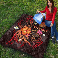 Marshall Islands Polynesian Personalised Premium Quilt - Legend of Marshall Islands (Red) - Polynesian Pride