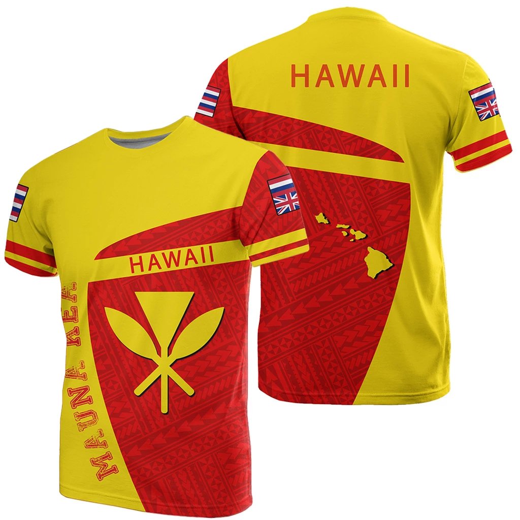 Hawaii Kanaka Polynesian Mauna Kea Sport T Shirt Premium Style Unisex Yellow - Polynesian Pride