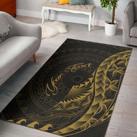 Samoa Area Rug - Custom Personalised Polynesian Pattern Style Gold Color - Polynesian Pride