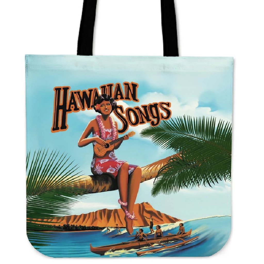 Hawaiian Song Tote Bag Tote Bag One Size Black - Polynesian Pride