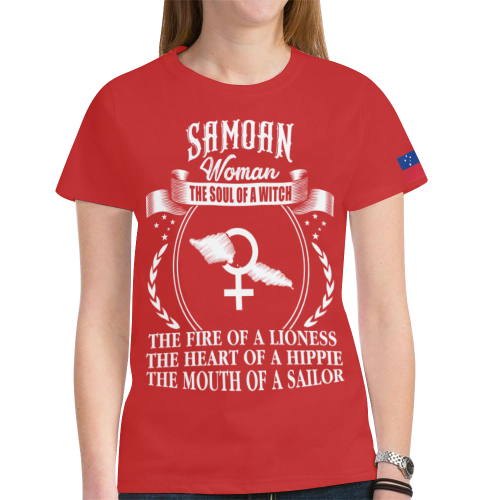 Samo T Shirt Samoan Flag The Soul Of A Witch (Woman) K5 - Polynesian Pride