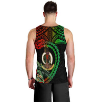 Vanuatu Heart Polynesian Men Tank Top Turtle Sand Drawings LT13 - Polynesian Pride