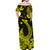 Hawaii Off Shoulder Long Dress Polynesia Yellow Fish Hook LT13 - Polynesian Pride