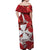 Wallis et Futuna Off Shoulder Long Dress Hammerhead Shark Red LT13 - Polynesian Pride