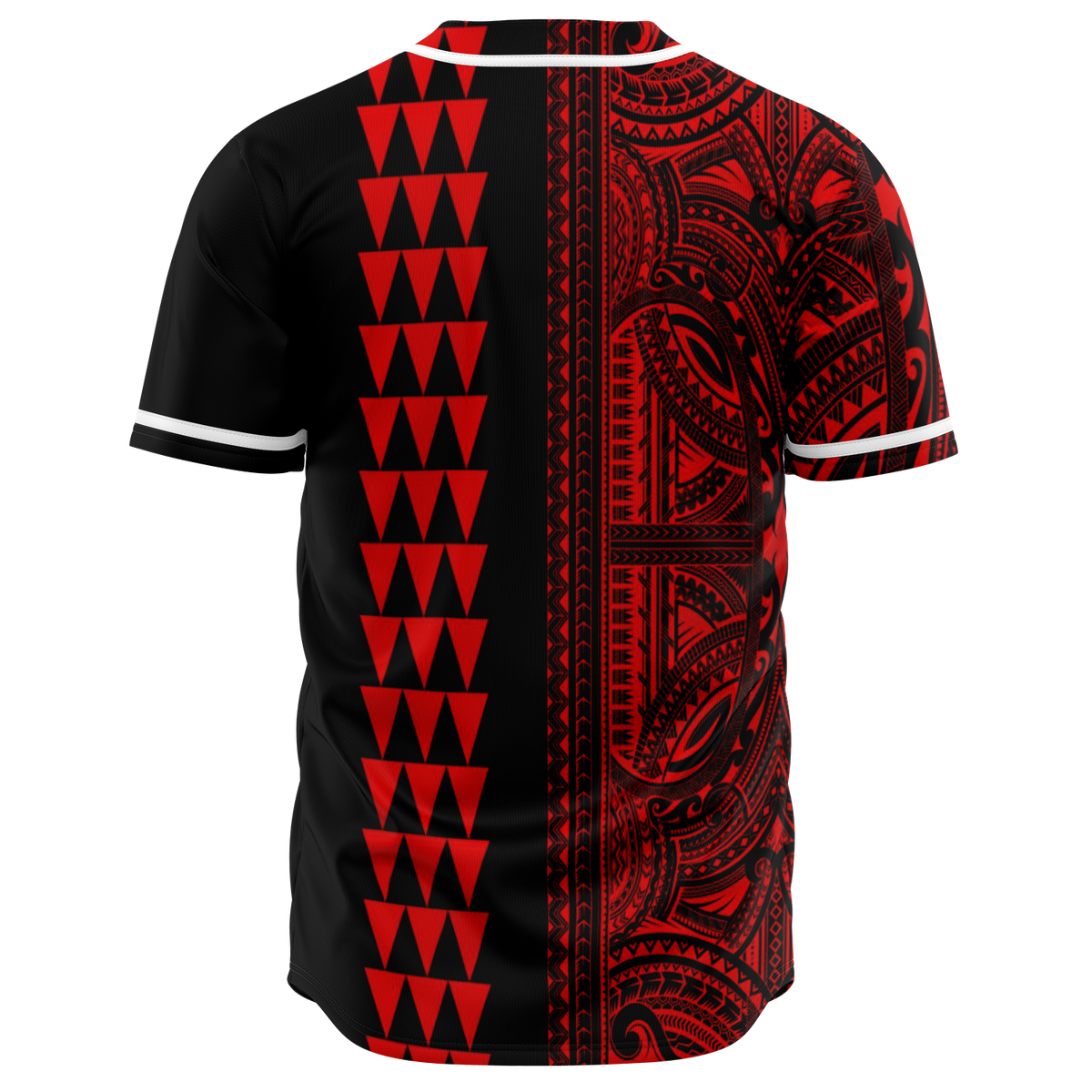 Hawaii Polynesian Kakau Baseball Jersey V.4 - Freestyle - Red - Polynesian Pride