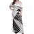 Papua New Guinea and New Zealand Off Shoulder Long Dress White Maori Polynesian LT13 Long Dress White - Polynesian Pride