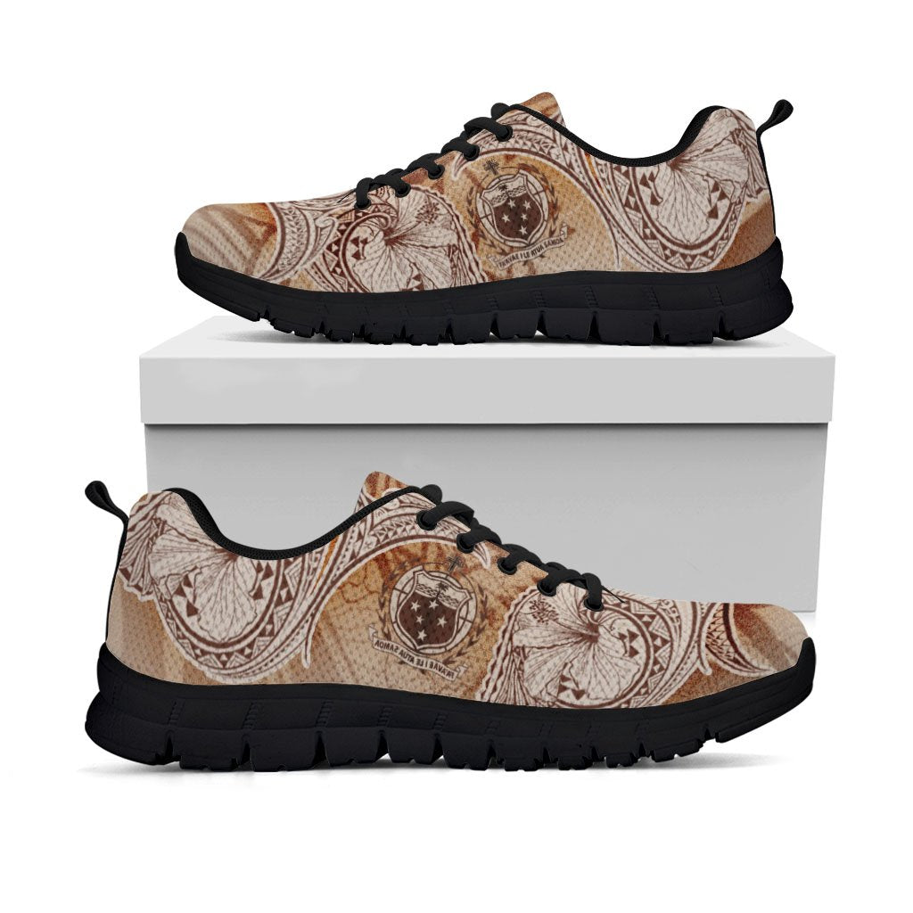 Samoa Sneakers - Hibiscus Flowers Vintage Style - Polynesian Pride