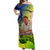 Vanuatu Darvall Wilkins Off Shoulder Long Dress Proud of Malampa LT13 Long Dress Green - Polynesian Pride