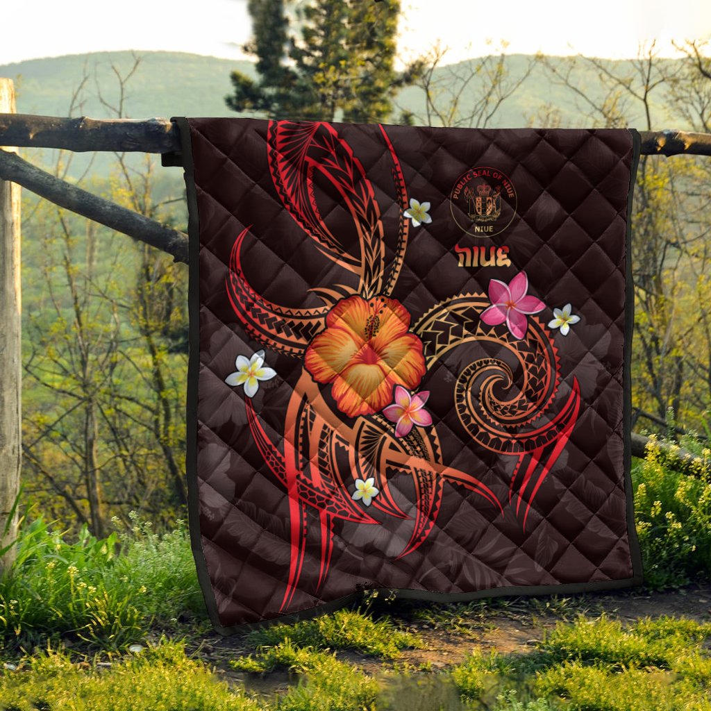 Niue Polynesian Premium Quilt - Legend of Niue (Red) - Polynesian Pride