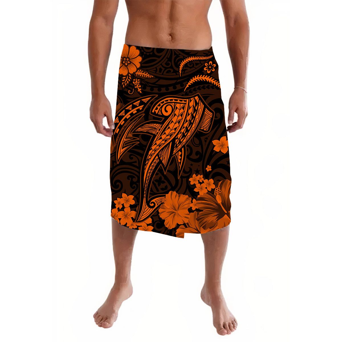 Hawaii Lavalava Polynesian Orange Shark LT13 Orange - Polynesian Pride