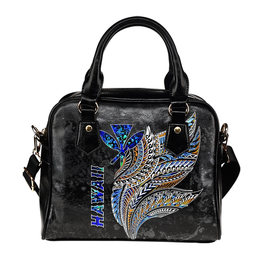 Hawaii Polynesian Shoulder Handbag - Polynesian Wings One Size Black - Polynesian Pride