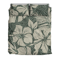 Polynesian Bedding Set - Abstract Hibiscus Flowers With Tribal Background - Polynesian Pride