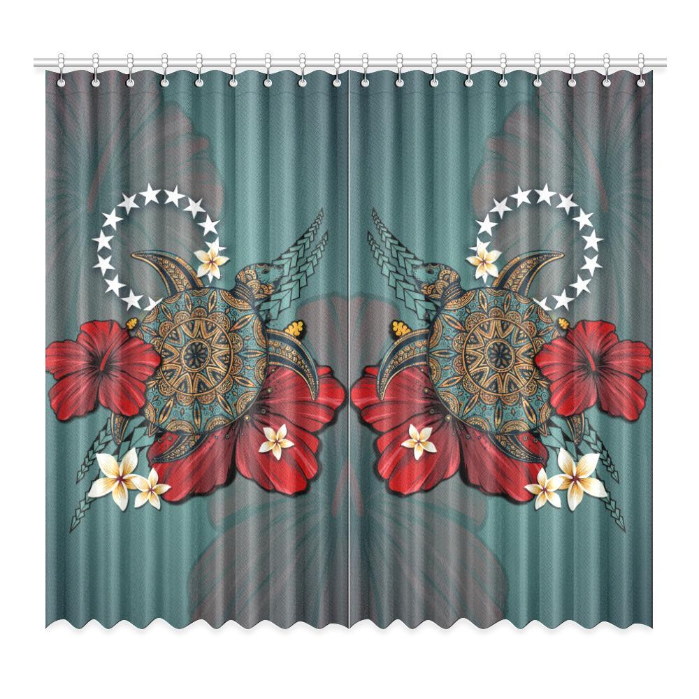 Cook Islands Window Curtain Turtle One Size 52"x96"(Two Piece) Green - Polynesian Pride