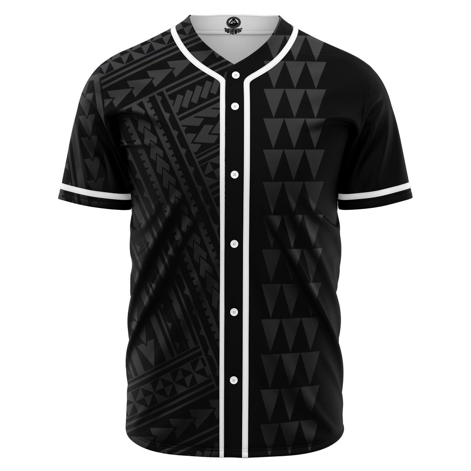 Hawaii Polynesian Kakau Baseball Jersey V.3 - Freestyle - Grey Grey - Polynesian Pride