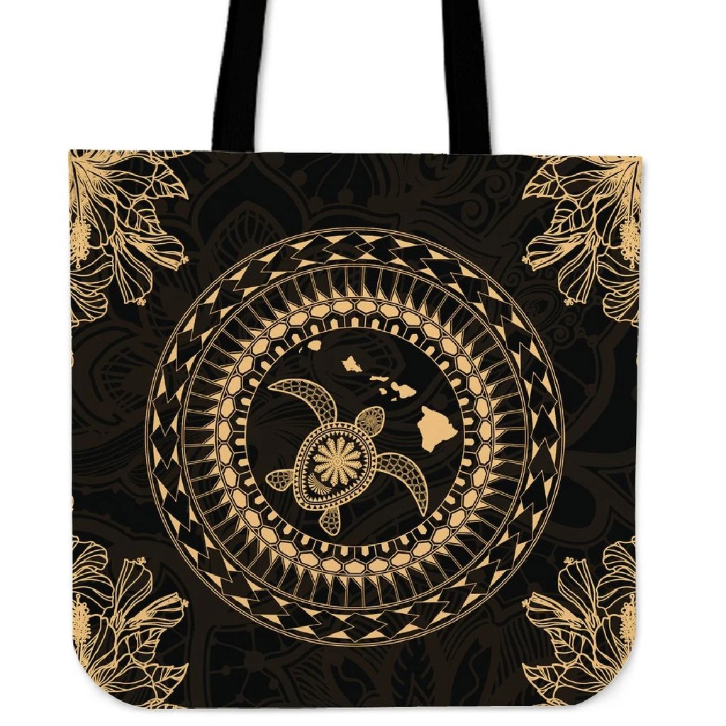 Hawaii Turtle Tradition Tote Bag Tote Bag One Size Black - Polynesian Pride