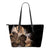 Hawaii Classic Hibiscus Gold Small Leather Tote Black - Polynesian Pride