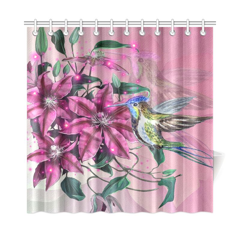 Hawaii Clematis Humming Bird Shower Curtain - Polynesian Pride