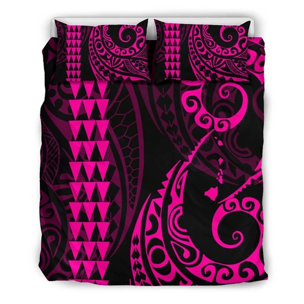 Hawaiian Map Polynesian Bedding Set Pink Pink - Polynesian Pride