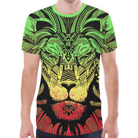 Polynesian T Shirt Polynesian Lion Tattoo Style Reggae Style - Polynesian Pride