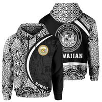 Hawaii Polynesian Hoodie White Round Style Unisex White - Polynesian Pride