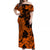 Hawaii Off Shoulder Long Dress Polynesia Orange Beautiful Hula Girl LT13 Women Orange - Polynesian Pride