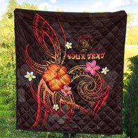 Niue Polynesian Personalised Premium Quilt - Legend of Niue (Red) - Polynesian Pride