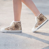 Federated States of Micronesia High Top Shoes - Hibiscus Flowers Vintage Style - Polynesian Pride