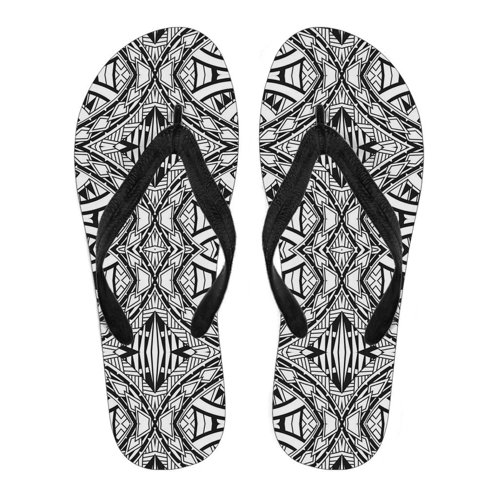 Polynesian Tribal Flip Flops Grown BMW Men's Flip Flops Black - Polynesian Pride