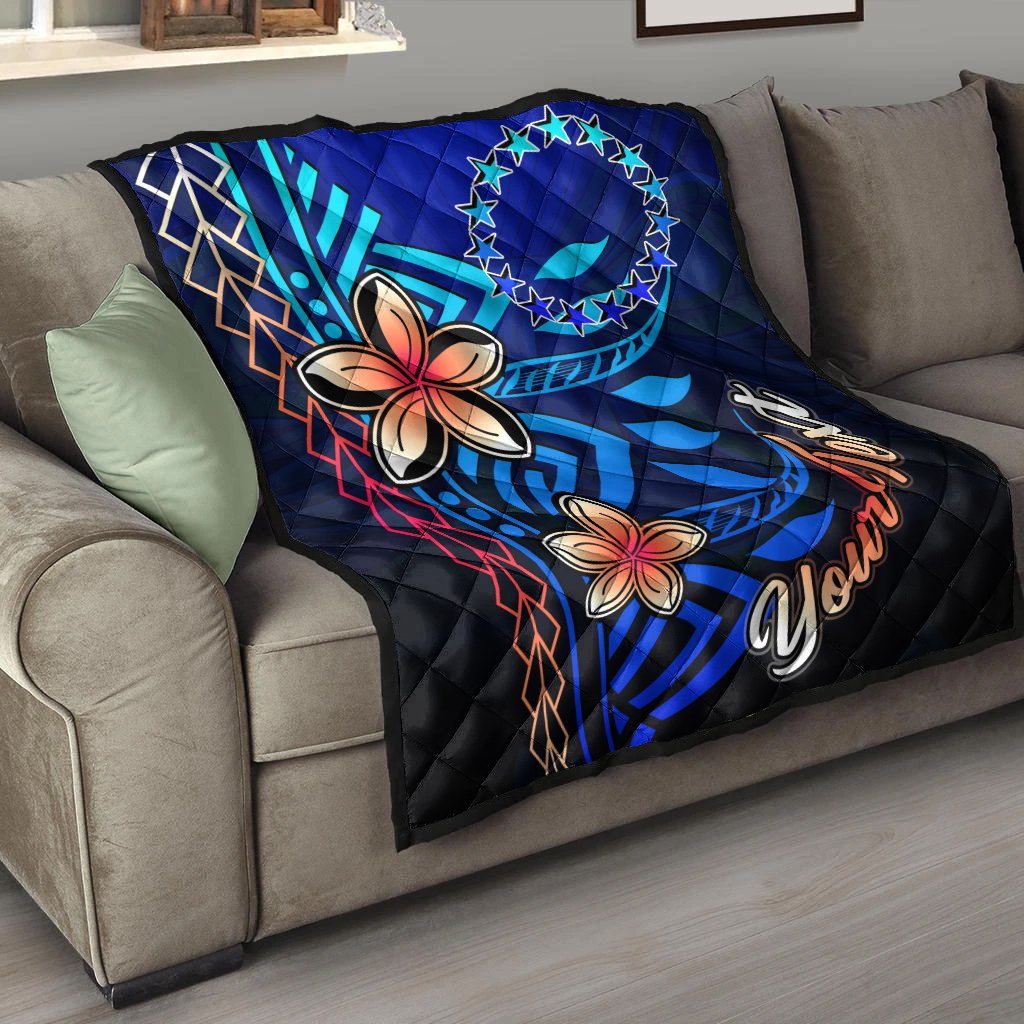 Cook Islands Custom Personalised Premium Quilt - Vintage Tribal Mountain - Polynesian Pride