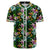 Hawaii Animal And Tropical Flower Baseball Jersey Black - Polynesian Pride