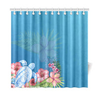 Blue Polynesian Turtle Shower Curtain - Polynesian Pride
