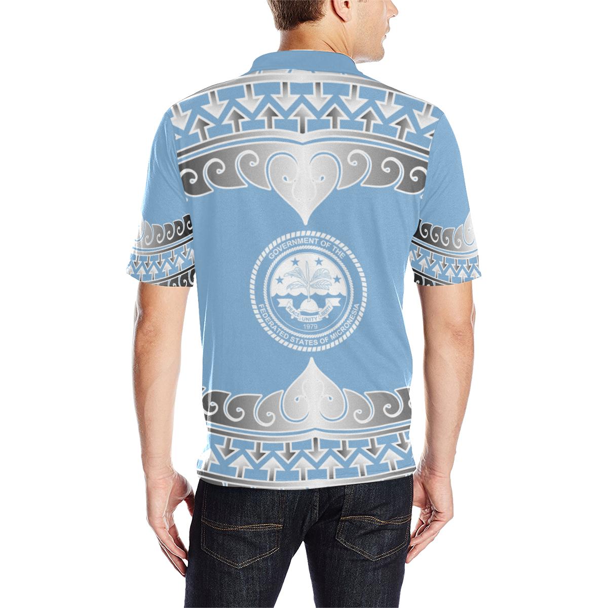 Federated States of Micronesia Polynesian Polo Shirt FSM Wave Style - Polynesian Pride