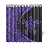 Hawaii Turtle Polynesian Shower Curtain-Circle Style Purple - Polynesian Pride