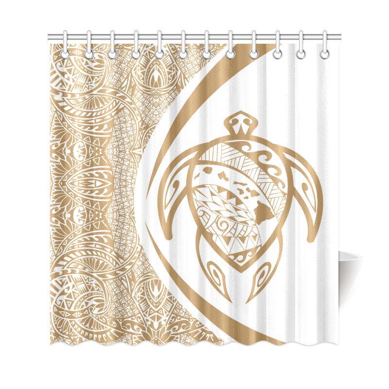 Hawaii Turtle Map Polynesian Shower Curtain - Circle Style - Polynesian Pride