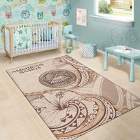 American Samoa Area Rug - Hibiscus Flowers Vintage Style - Polynesian Pride