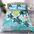 (Custom) Kanaka Maoli (Hawaiian) Bedding Set - Blue Turtle Hibiscus Personal Signature - Polynesian Pride