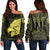 Hawaii - Nanakuli High School Hawk Polynesian Women's Off Shoulder Sweater - AH Black - Polynesian Pride