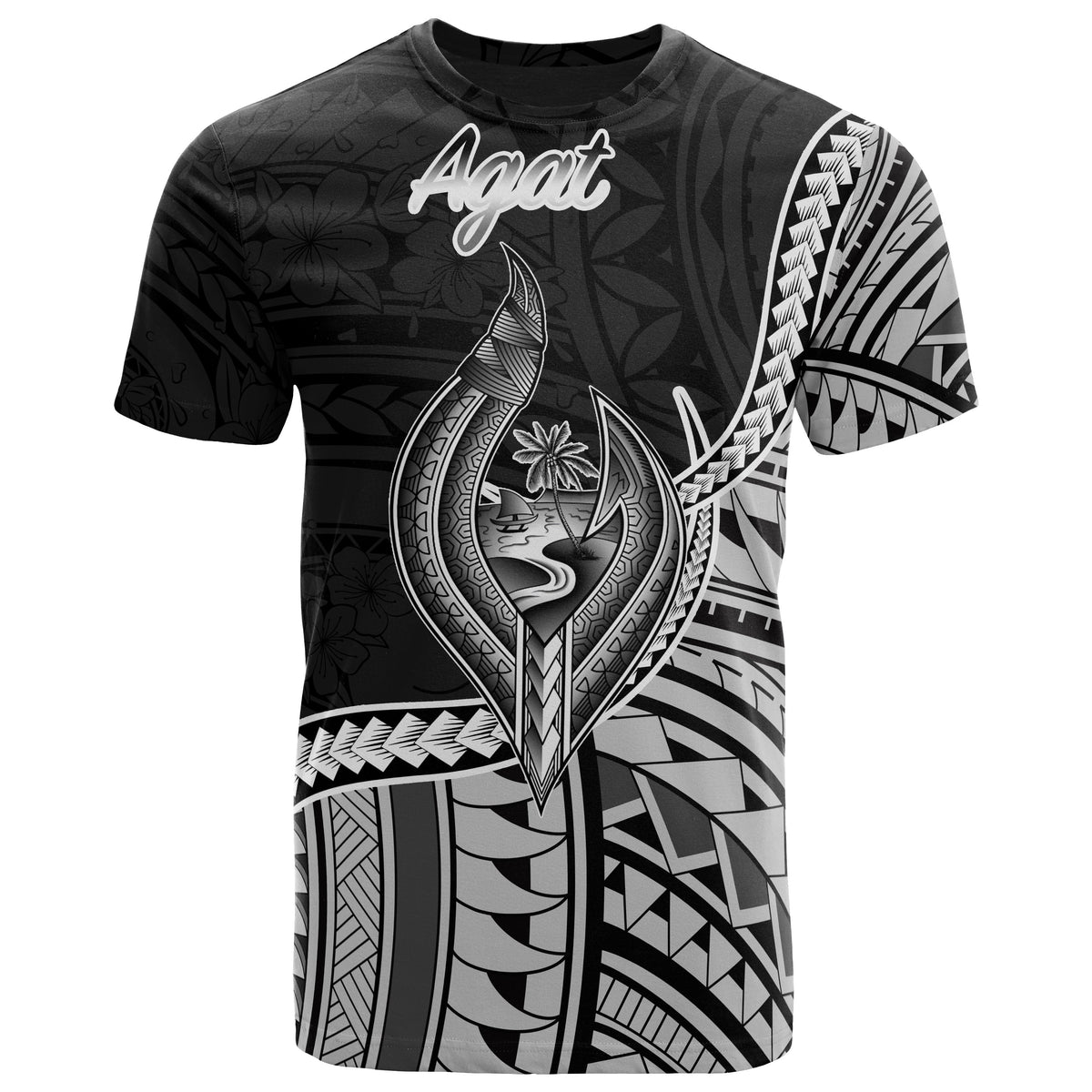 Guam T Shirt Agat Polynesian Patterns Unisex Black - Polynesian Pride