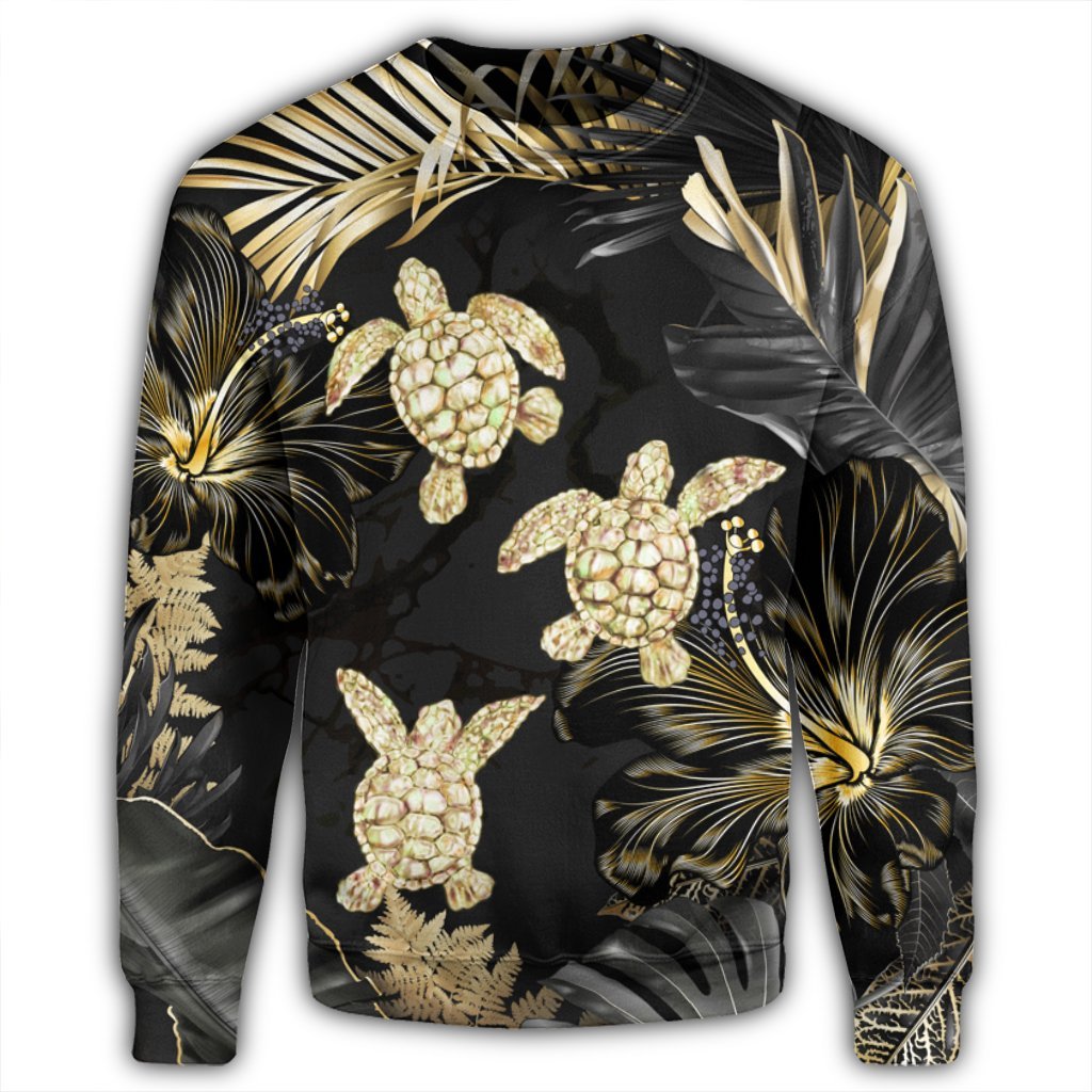 Hawaiian - Golden Tropical Turtle Sweatshirt AH - Polynesian Pride