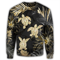 Hawaiian - Golden Tropical Turtle Sweatshirt AH - Polynesian Pride