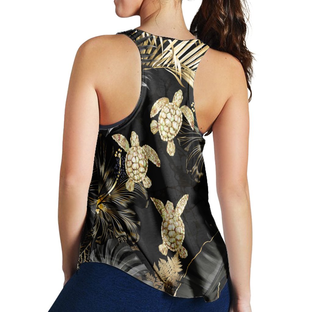 Hawaiian - Golden Tropical Turtle Racerback Tank AH - Polynesian Pride