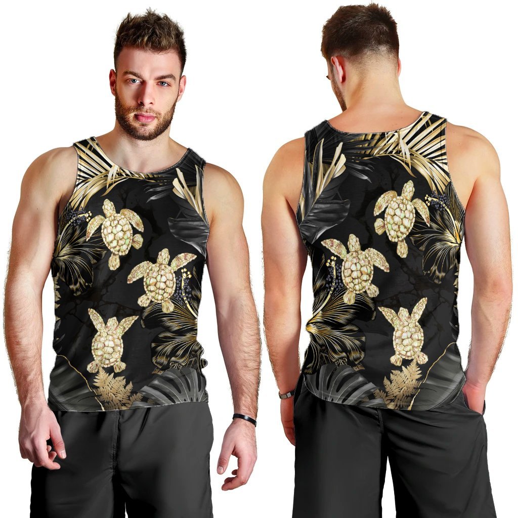Hawaiian - Golden Tropical Turtle Tank Top AH - Polynesian Pride