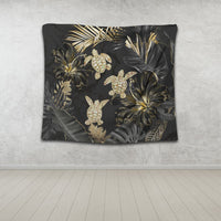 Hawaiian - Golden Tropical Turtle Tapestry AH - Polynesian Pride