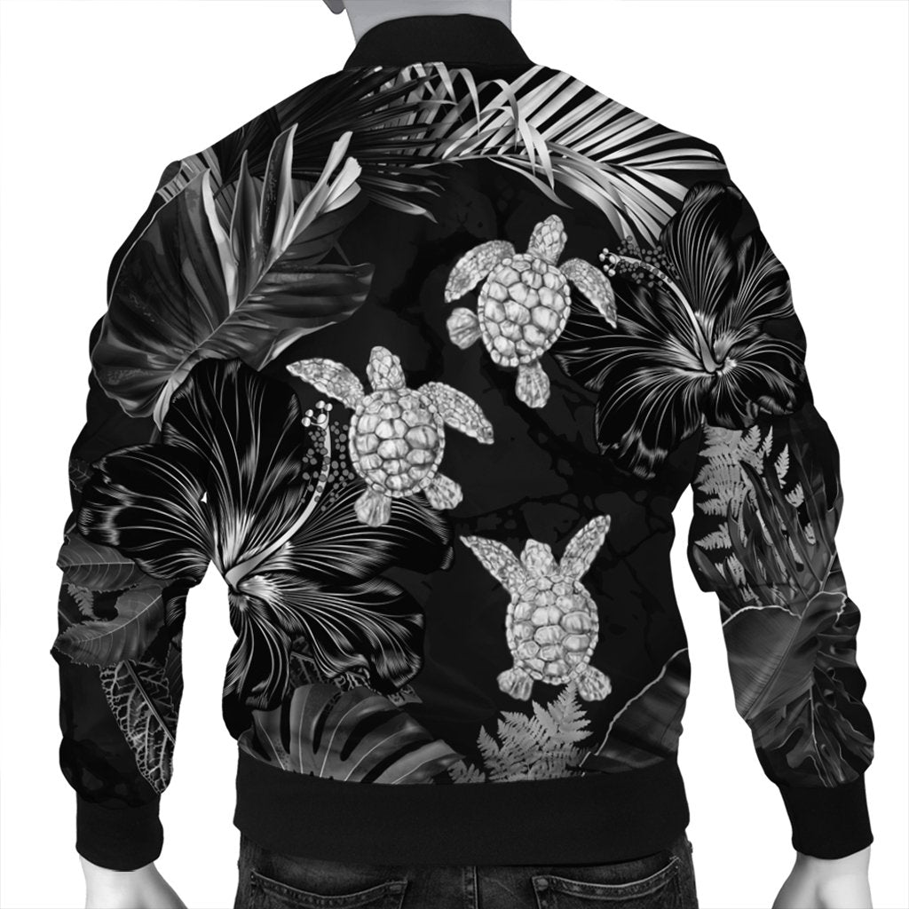 Hawaiian - Silver Tropical Turtle Bomber Jacket AH - Polynesian Pride
