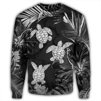 Hawaiian - Silver Tropical Turtle Sweatshirt AH - Polynesian Pride