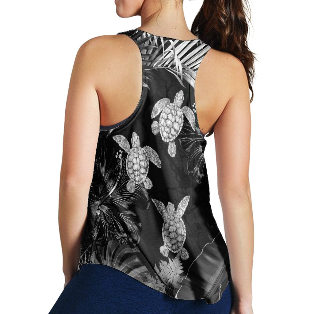 Hawaiian - Silver Tropical Turtle Racerback Tank AH - Polynesian Pride