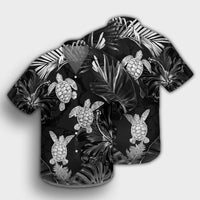 Hawaiian - Silver Tropical Turtle Hawaiian Shirt AH - Polynesian Pride